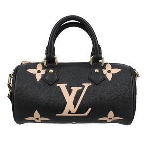 Louis Vuitton Shoulder Bag Papillon BB Black Beige